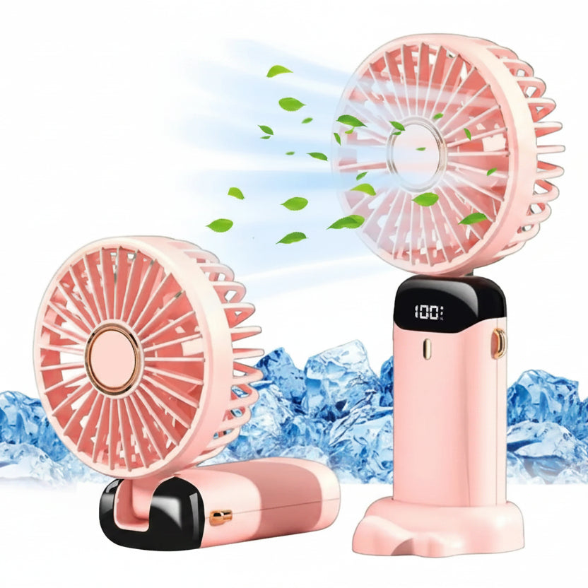5000mAh Portable Fan Rechargeable 90° Foldable 5 Speed Mini Air Conditioner Small Fan Air Cooler with LED Digital Display 11