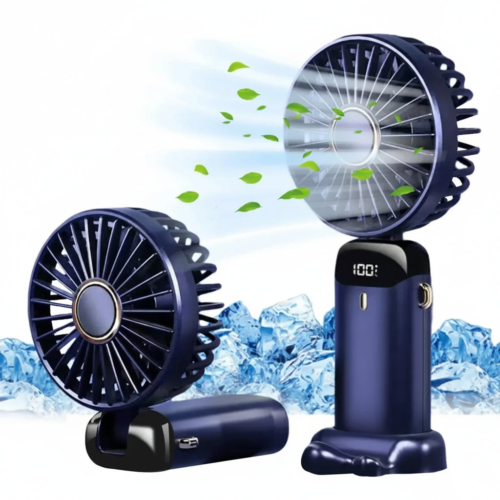5000mAh Portable Fan Rechargeable 90° Foldable 5 Speed Mini Air Conditioner Small Fan Air Cooler with LED Digital Display 8