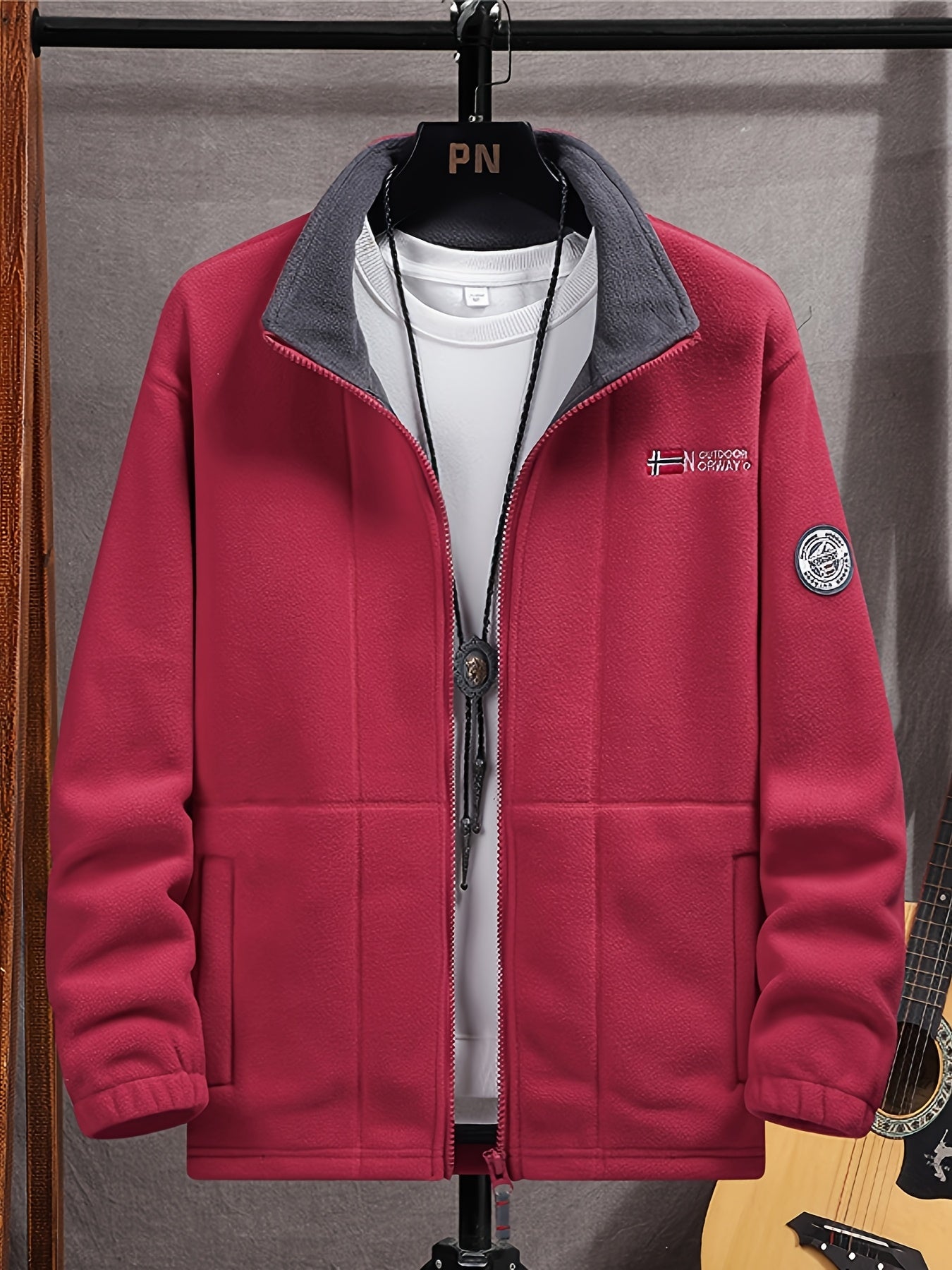 Marmari | Soft, Warm & Lightweight Outdoor Fleece Jacket with Protective Collar Red