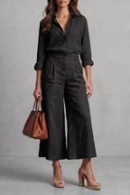 Elavine – Soft linen finish – Wide-leg co-ord set-10434811953495-OLVIA ROSE LONDON