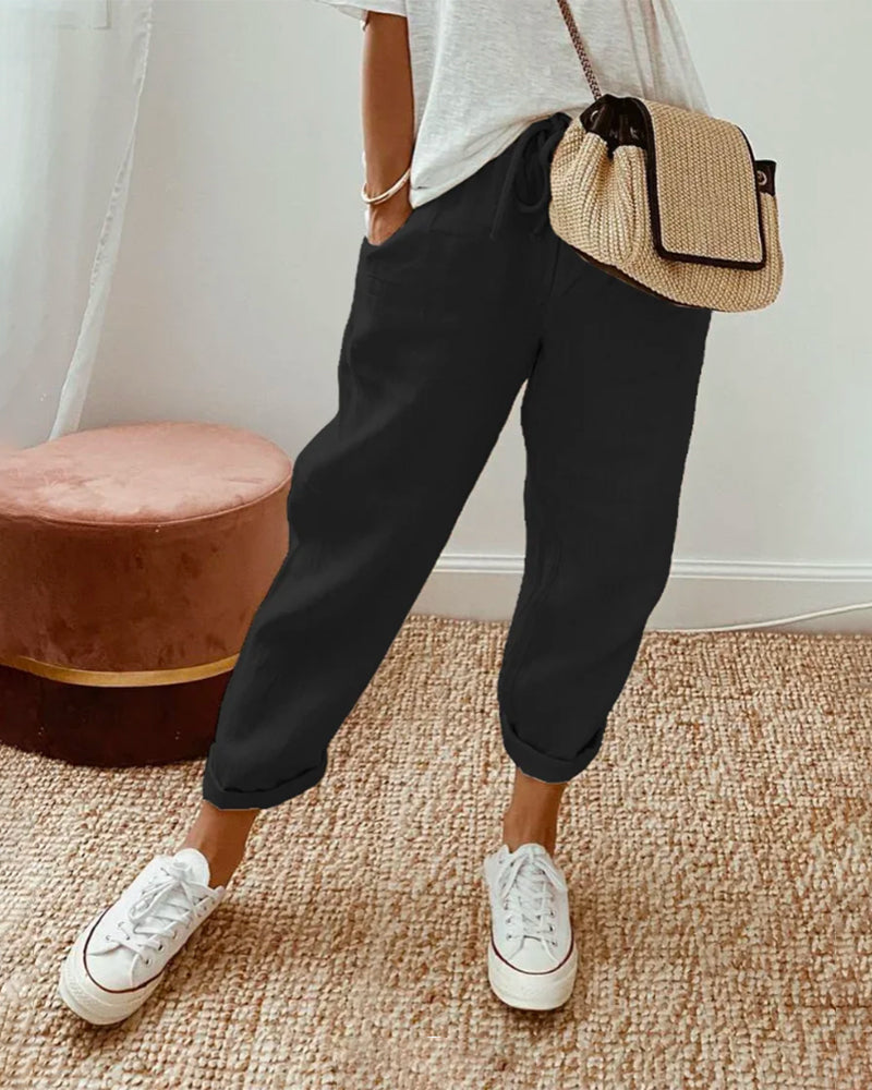 Sephira | Women’s Coastal Tapered Lounge Pants Black