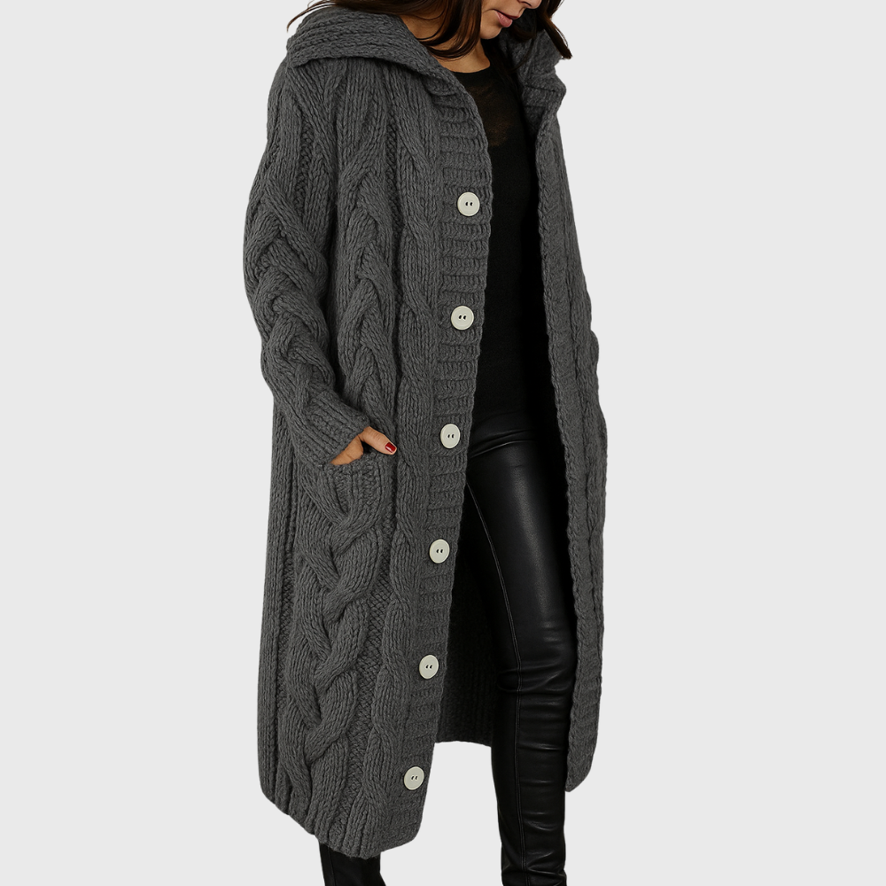 Roque | Women's Cardigan | Longline Length Dark Gray