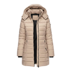 Luna | Mid-Length Quilted Parka with Hood for Women Khaki