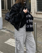 Roque | Oversized Leather Jacket - Tough and Casual - Black - Ideal for Spring, Autumn and Winter