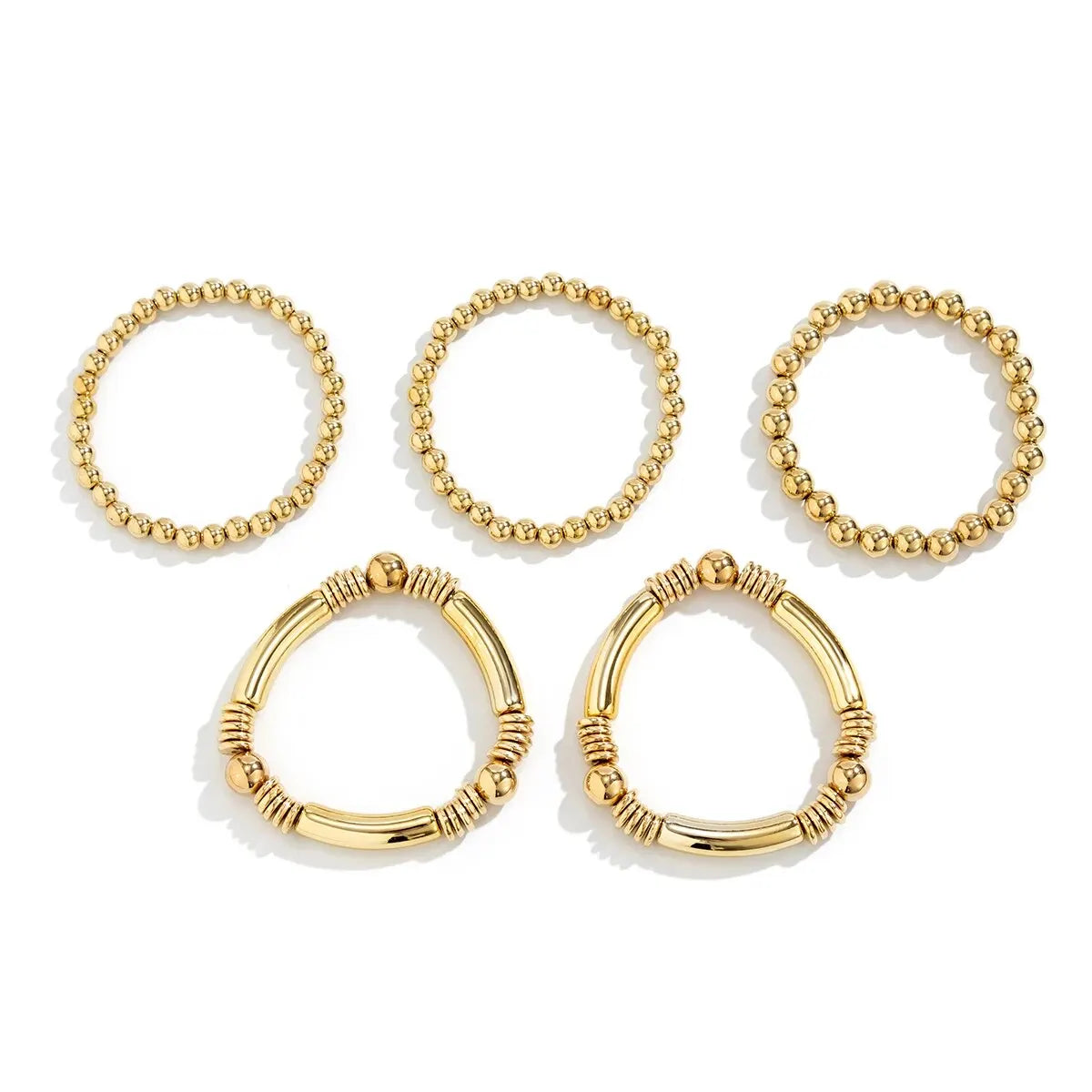 Flōre | 5pc Beaded Bracelet Stack Set – Luxury Designer Jewelry Set & Slimming Minimalist Wrist Cuff