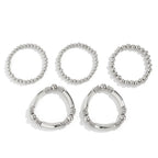 Flōre | 5pc Beaded Bracelet Stack Set – Luxury Designer Jewelry Set & Slimming Minimalist Wrist Cuff
