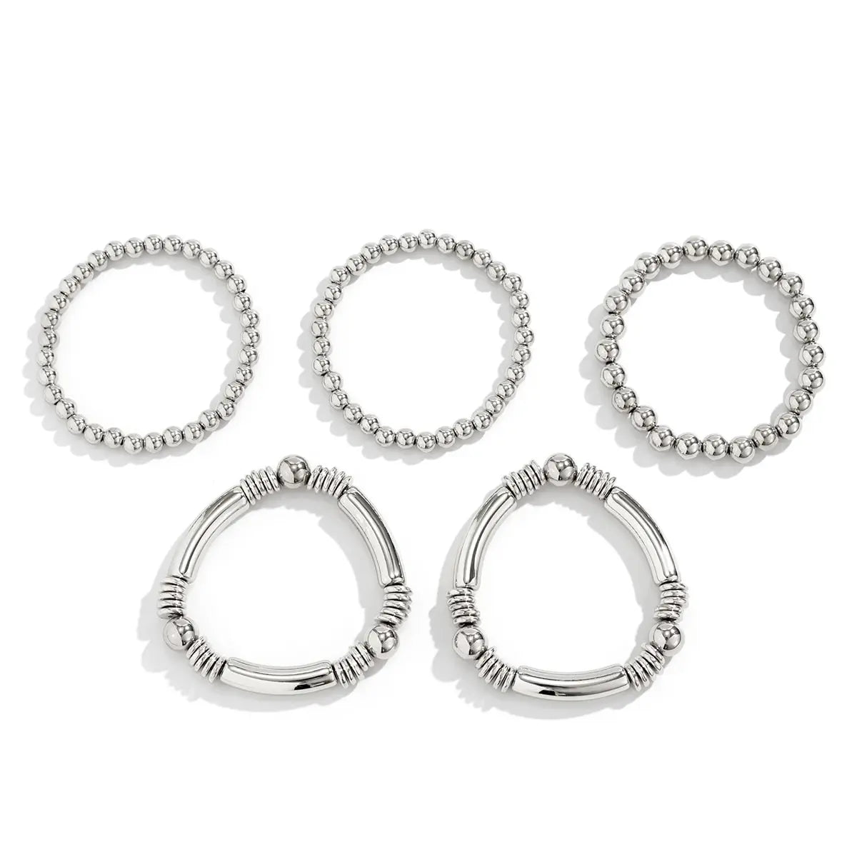 Flōre | 5pc Beaded Bracelet Stack Set – Luxury Designer Jewelry Set & Slimming Minimalist Wrist Cuff
