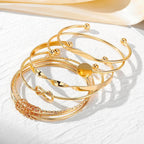 Sephira | 5pcs Twist Bangle Bracelet Stack – Luxury Designer Jewelry Set & Slimming Minimalist Cuff