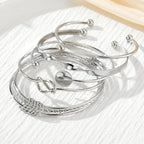 Sephira | 5pcs Twist Bangle Bracelet Stack – Luxury Designer Jewelry Set & Slimming Minimalist Cuff