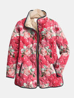Roque | Women’s Jacket | Floral Heart-Shaped Pattern Pink