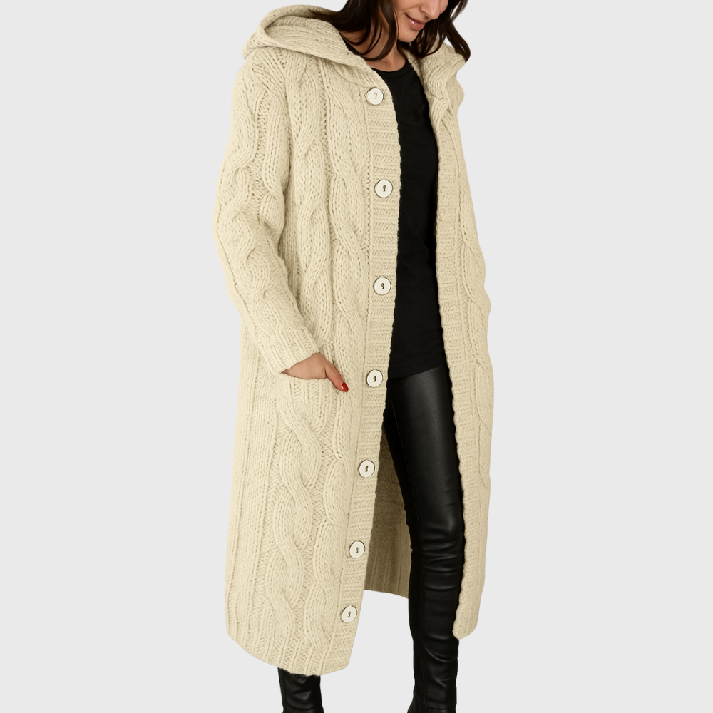 Roque | Women's Cardigan | Longline Length Beige