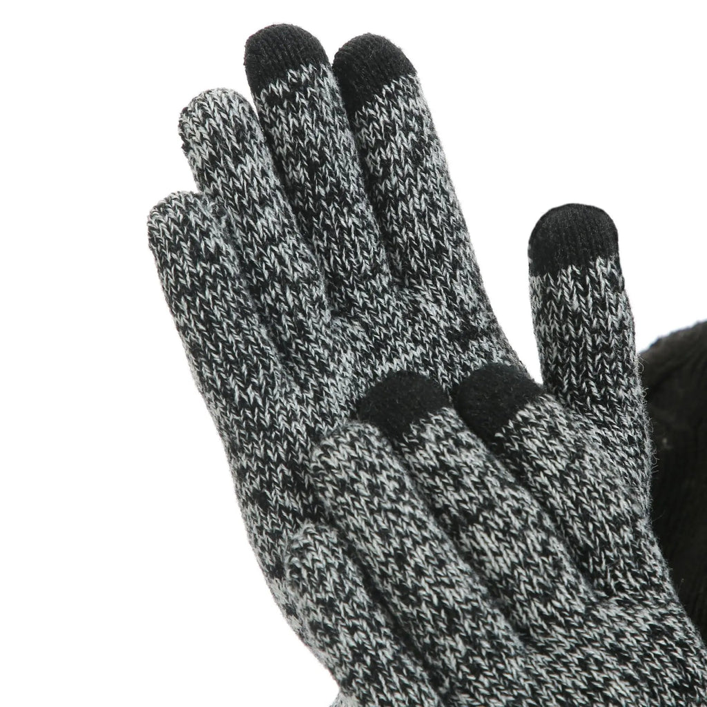 Hommes | Men's 3-Piece Winter Accessories Set - Knitted Beanie Hat, Scarf & Touchscreen Gloves