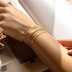 Elora | 6pc Classic Bracelets Stack – Luxury Designer Bangle Set & Slimming Minimalist Wrist Cuff