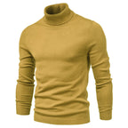 Admire | Men's Mock Neck Turtleneck Sweater - Soft Knit Pullover Yellow