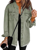 Isana | Women’s Jacket | Oversized Button Front Green