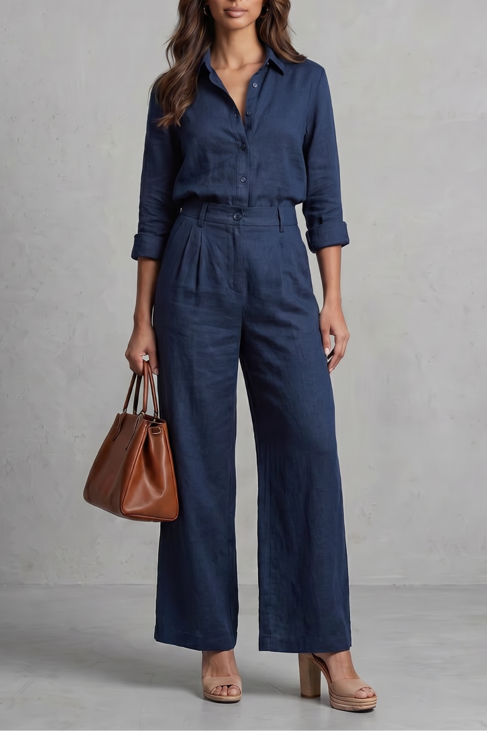 Zahara | Soft Linen Finish – Wide-Leg Co-Ord Set