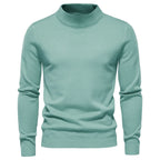 Admire | Men's Mock Neck Turtleneck Sweater - Soft Knit Pullover Light green