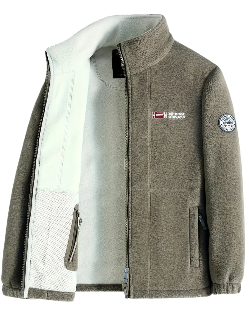 Marmari | Soft, Warm & Lightweight Outdoor Fleece Jacket with Protective Collar Khaki