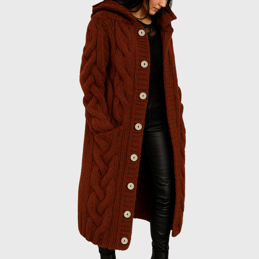 Roque | Women's Cardigan | Longline Length Red