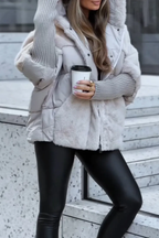 Long Quilted Cape with Faux Fur Collar for Women | Ideal for Winter