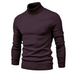 Admire | Men's Mock Neck Turtleneck Sweater - Soft Knit Pullover Black Red