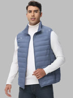Grayson | Men's Lightweight Quilted Vest - Insulated Zip-Up Bodywarmer & Puffer Gilet Hellblau