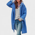 Amore | Women's Coat | Button Fastening Long Sleeve Blue