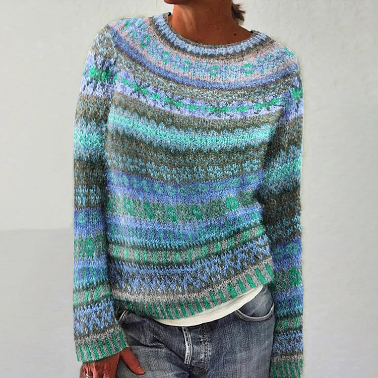 Amore | Sweater with Pattern Blue