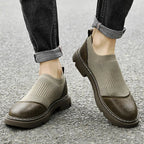 Ace | Men's Leather Mesh Shoes – Luxury Tailored Breathable Sneaker & Cushion Sole Brown