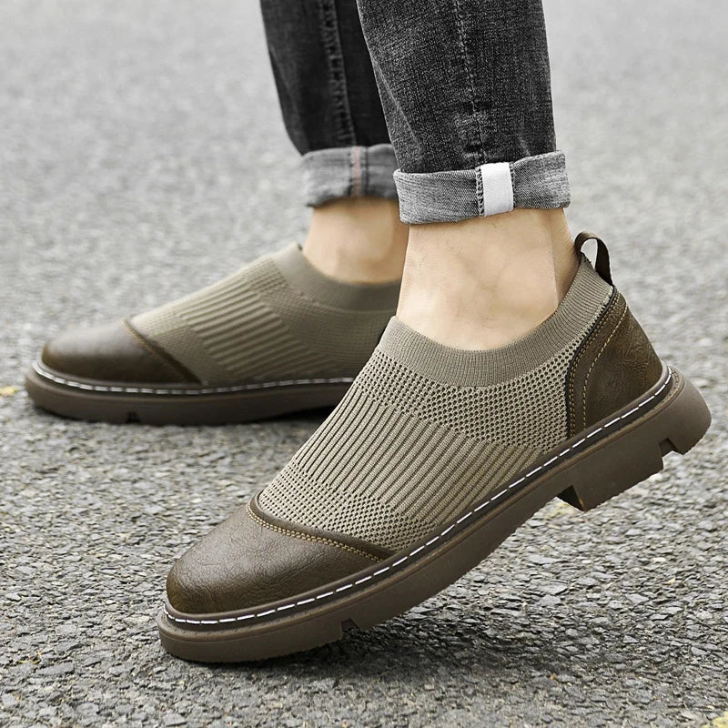 Ace | Men's Leather Mesh Shoes – Luxury Tailored Breathable Sneaker & Cushion Sole