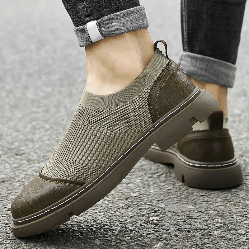 Ace | Men's Leather Mesh Shoes – Luxury Tailored Breathable Sneaker & Cushion Sole