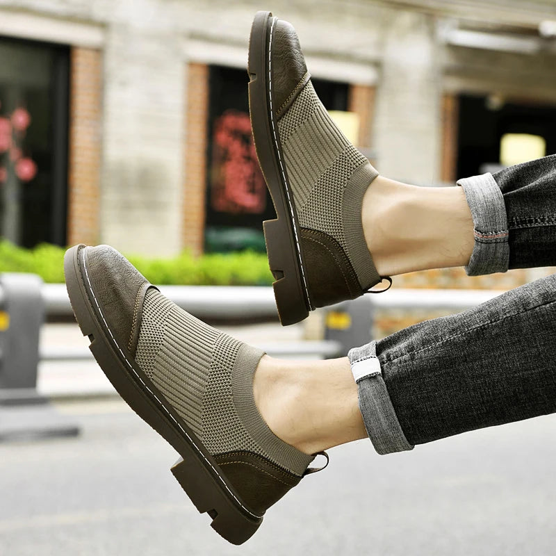Ace | Men's Leather Mesh Shoes – Luxury Tailored Breathable Sneaker & Cushion Sole