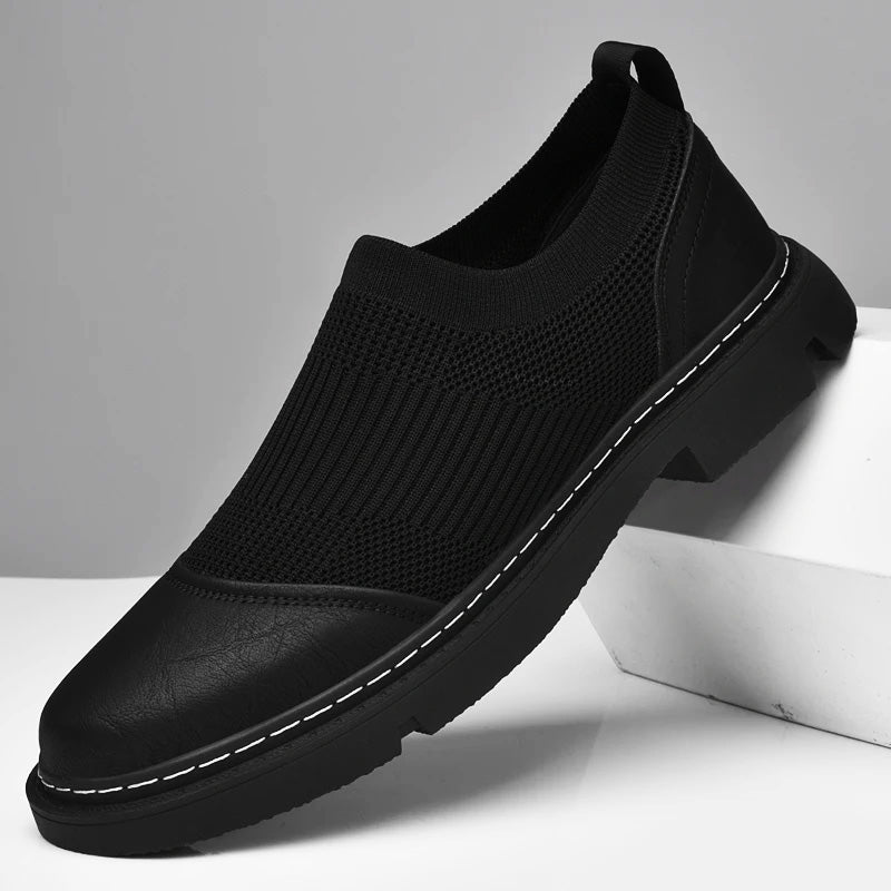Ace | Men's Leather Mesh Shoes – Luxury Tailored Breathable Sneaker & Cushion Sole