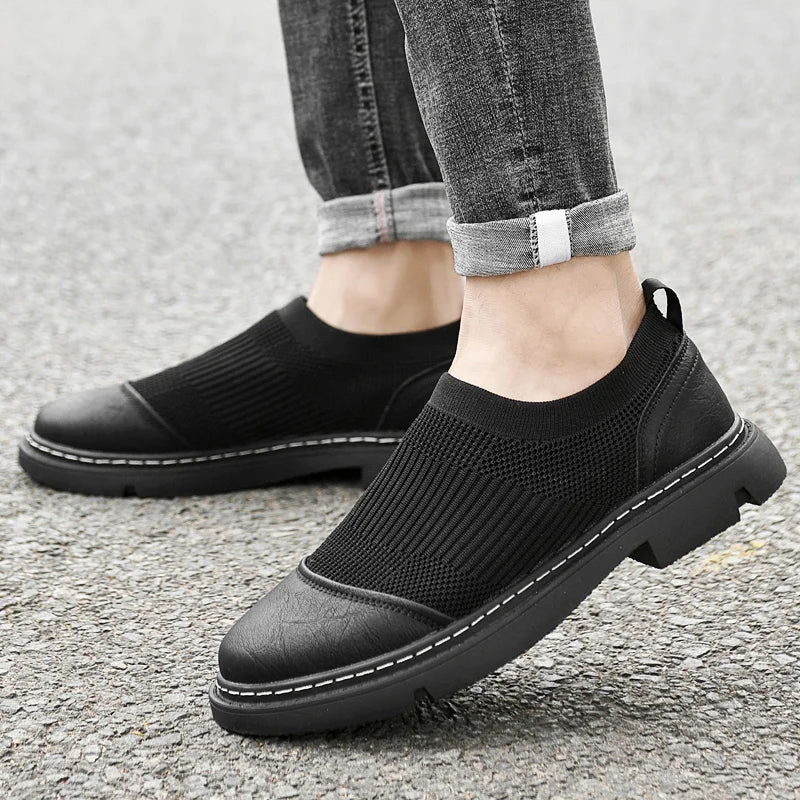 Ace | Men's Leather Mesh Shoes – Luxury Tailored Breathable Sneaker & Cushion Sole
