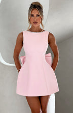 Adeline | Elegant Women’s Graduation Structured Mini Dress Pink