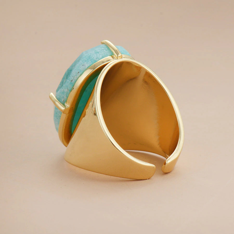 Dôre | Adjustable Amazonite Statement Band Ring