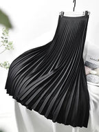 Adōre | Women's Pleated Maxi Skirt – A-Line & High Waist black