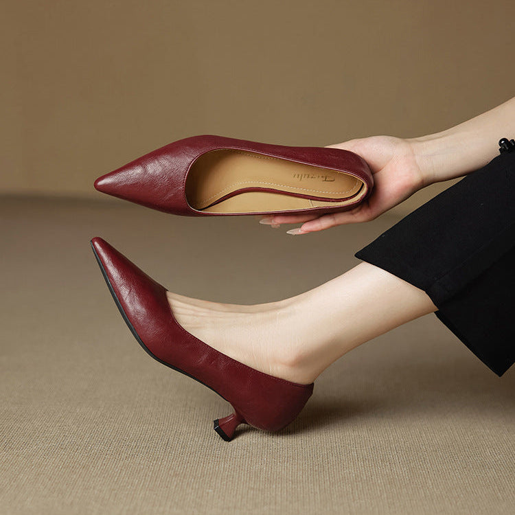 Aeris | Women’s Genuine Leather Heels – Chic Artisan Pointed-Toe & Refined Stiletto Comfort