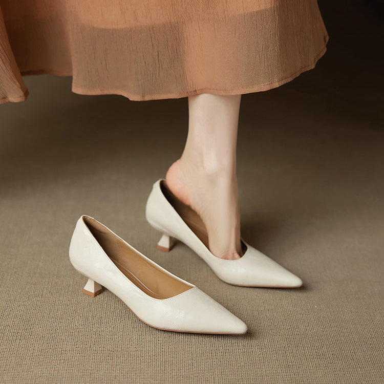 Aeris | Women’s Genuine Leather Heels – Chic Artisan Pointed-Toe & Refined Stiletto Comfort White