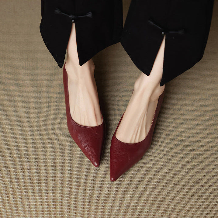 Aeris | Women’s Genuine Leather Heels – Chic Artisan Pointed-Toe & Refined Stiletto Comfort