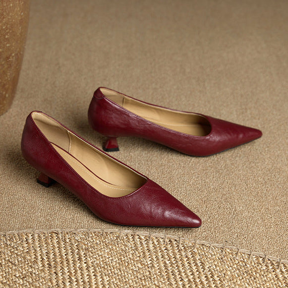 Aeris | Women’s Genuine Leather Heels – Chic Artisan Pointed-Toe & Refined Stiletto Comfort