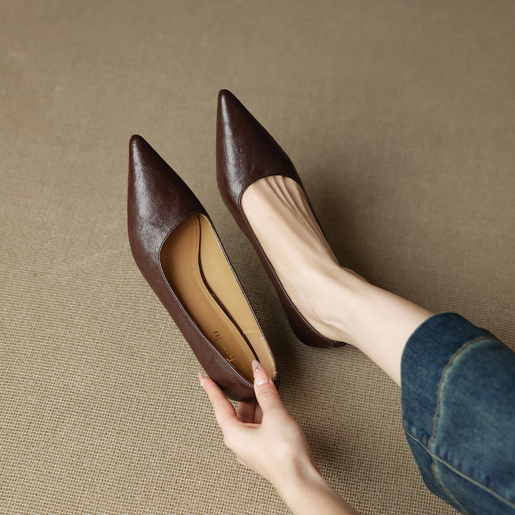 Aeris | Women’s Genuine Leather Heels – Chic Artisan Pointed-Toe & Refined Stiletto Comfort