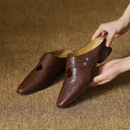 Agnit | Women’s Genuine Leather Mules – Chic Artisan Pointed-Toe & Refined Backless Elegance