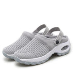 Air-cushioned shoes with strong cushioning for diabetics grey