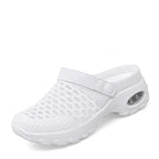 Air-cushioned shoes with strong cushioning for diabetics white