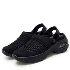 Air-cushioned shoes with strong cushioning for diabetics black