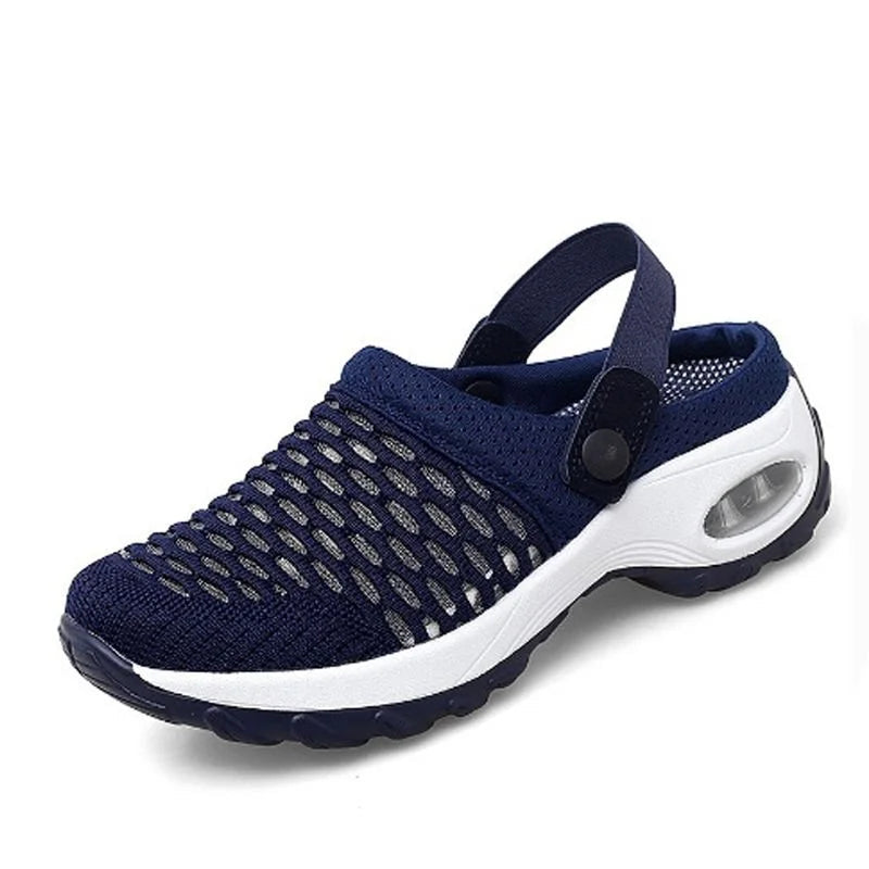 Air-cushioned shoes with strong cushioning for diabetics blue