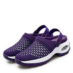Air-cushioned shoes with strong cushioning for diabetics purple