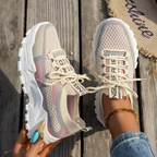 Parsha | Women's Comfort Sneakers - Lightweight Cushioned Walking Shoes & Arch Support Trainers Beige