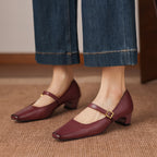 Voda | Women’s Genuine Leather Heels – Chic Pointed-Toe Pumps & Refined Artisan Comfort Maroon